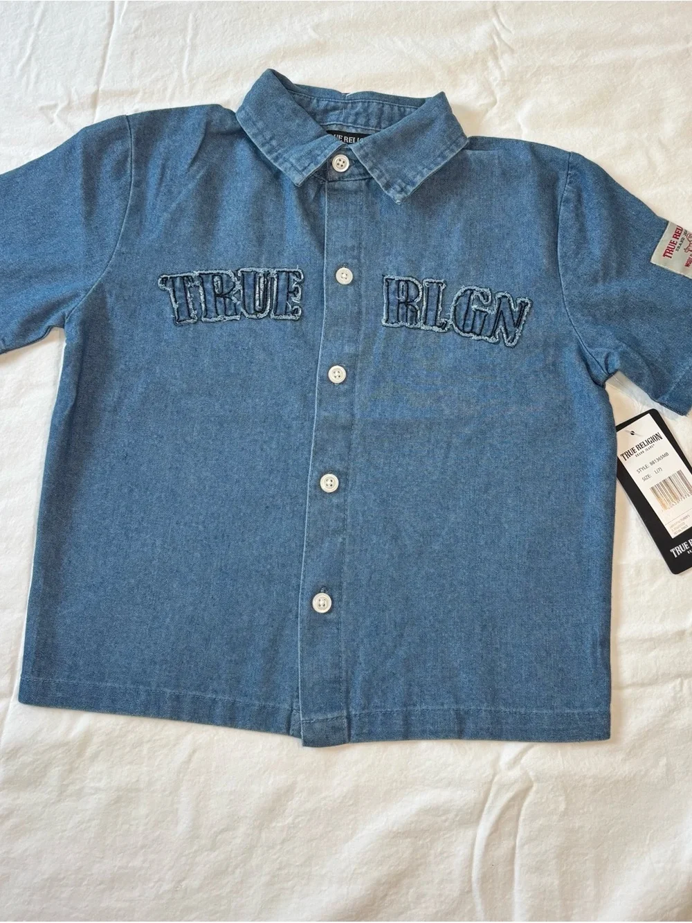 True Religion Kids Blue Denim Button-Front Shirt